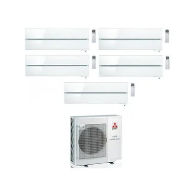 Climatizzatore Condizionatore MITSUBISHI ELECTRIC Penta Split 9+9+9+9+12 Serie KIRIGAMINE STYLE PEARL WHITE Inverter MXZ-5F102VF WI-FI INTEGRATO R-32 9000+9000+9000+9000+12000 A++/A++