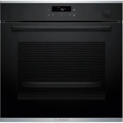 Bosch Forno con impulsi di vapore da incasso HRG212BB3 finitura vetro nero da 60 cm - Serie 4