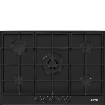PRONTA CONSEGNA - Smeg S Piano cottura a gas PX375MB finitura inox nero opaco da 72.5 cm