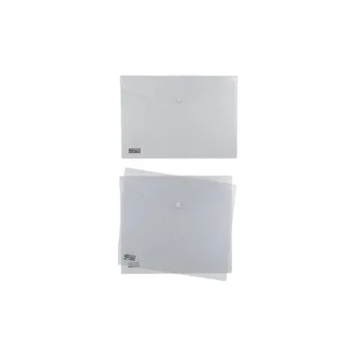 MKtape Confezione da 2 Buste Porta Documenti con Chiusura Plastica Formato A4 Colore Trasparente MKT10002
