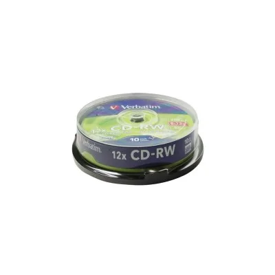Confezione 10pz CD-RW VERBATIM 43480 riscrivibile 8-12x 700 MB