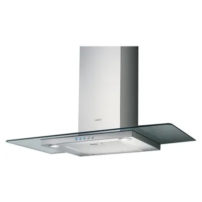 Elica Cappa a parete FLAT GLASS IX/A/90 68516390A finitura acciaio inox e vetro da 90 cm