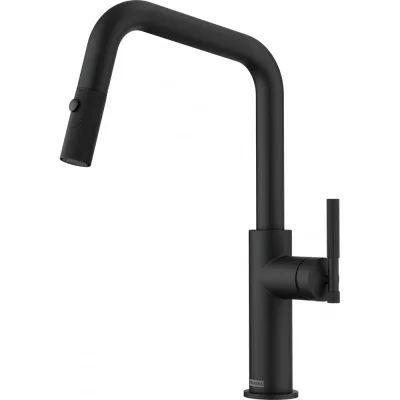 Franke: Miscelatore monocomando con doccetta estraibile Maris Stripes U 115.0747.675 finitura nero opaco