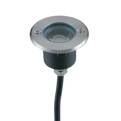 Faro calpestabile LED rotondo in acciaio, luce naturale, LED 3W, 6.3x8.8cm