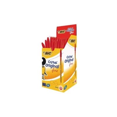 PENNA A SFERA BIC CRISTAL FINE ORIGINAL 0,8MM Linea 0,30mm COLORE ROSSO 872720