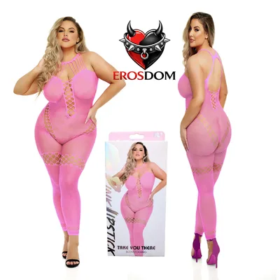 Sexy Tutina Premium Bodystocking rosa Catsuit Queen s. taglie forti 2XL 3XL