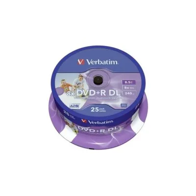Confezione 25pz Verbatim DVD+R stampabili doppio strato 8 x 8,5 GB 43667