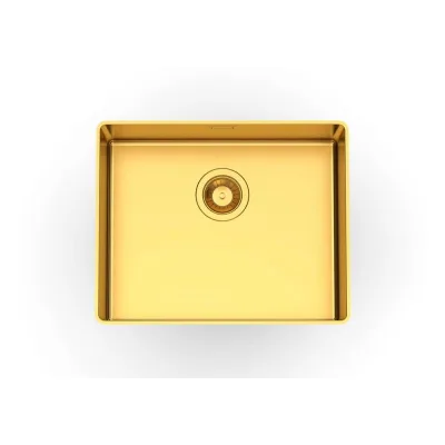 Foster Lavello una vasca 4350 059 finitura acciaio PVD gold da 51.6x41.6 cm