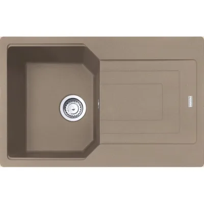 Franke: Lavello una vasca con gocciolatoio Urban Incasso UBG 611-78 114.0686.750 finitura fragranite oyster da 78x50 cm