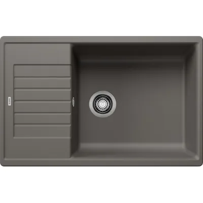 Blanco | Lavello una vasca con gocciolatoio ZIA XL 6 S Compact 1527397 finitura grigio vulcano da 78x50 cm - Sopratop