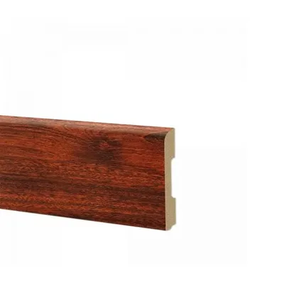 Battiscopa in duropolimero effetto legno mogano 2000x68x10mm