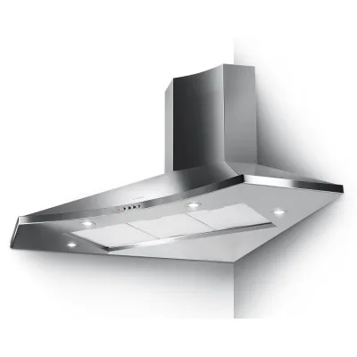 Faber Cappa ad angolo a parete SOLARIS EG6 LED X A100 320.0538.968 finitura acciaio inox da 100x100 cm