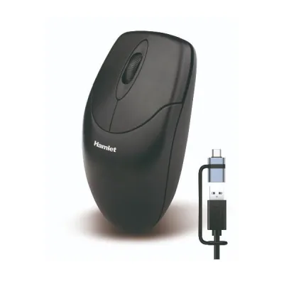 MOUSE USB 1000 DPI + USB-C ADAPTER XMICEU2-CX
