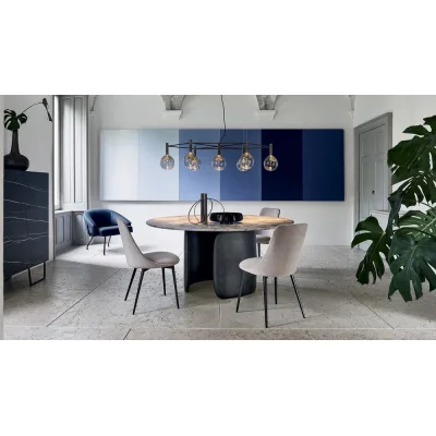 Bonaldo Tavolo rotondo fisso Mellow con struttura in poliuretano e piano a scelta da Ø120 cm
