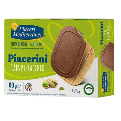 Piaceri mediterranei piacerini tabs pistacchio 4 pezzi da 15 g