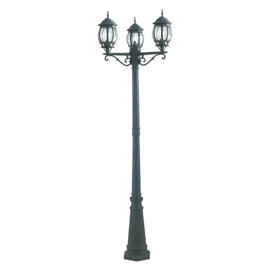 Palo per esterni verde in alluminio e vetro, 3 luci E27, 69x209cm