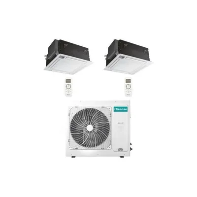 Climatizzatore Condizionatore Hisense A Cassetta Dual 12+18 Con 3AMW81U4RJC 12000+18000 Btu R32 WI-FI Optional A++/A+ Pannello e Telecomando Incluso
