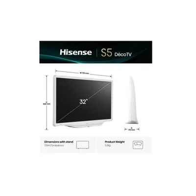 HISENSE ITALY SRL 32 S5Q DECO BIANCO FHD QLED VIDAA 32S5Q