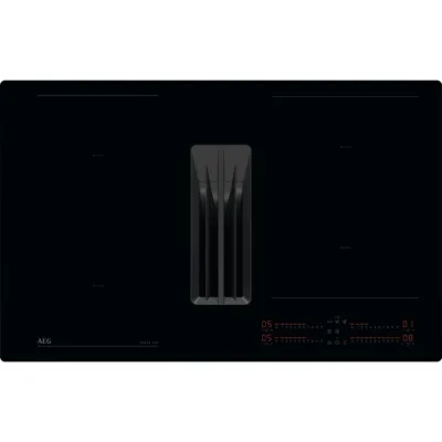 AEG Piano cottura a induzione con cappa integrata NCH 84C23 CB in vetroceramica nero da 80 cm