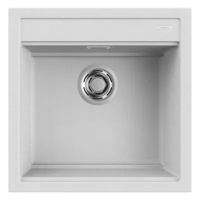 Elleci Lavello una vasca BEST 104 LGB10468 finitura composito G68 bianco da 51x51 cm