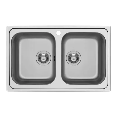 Schock Lavello due vasche MASTER N200 S MASTN200S finitura inox spazzolato da 79x50 cm