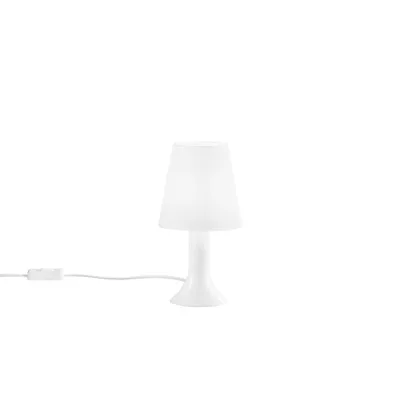 Lampada da tavolo bianca con lumetto e diffusore in PC, 1 luce E14, 13x24.5cm