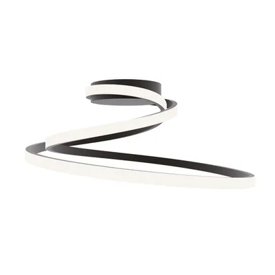 Plafoniera LED nera contemporanea in alluminio, 40W, CCT, 50x22cm
