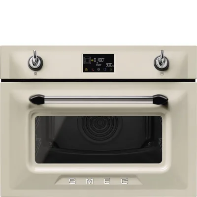 Smeg S Forno compatto combinato microonde Galileo SO4902M1P finitura panna da 60 cm