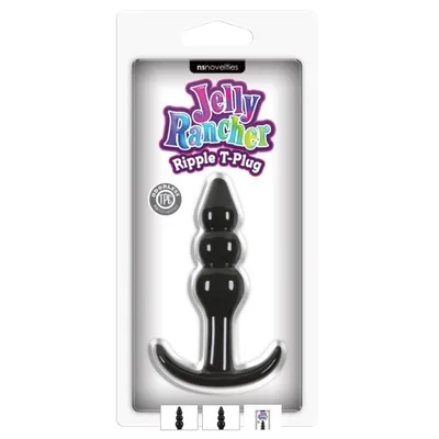 Plug anale Jelly Rancher nero silicone per giochi anali inseribile per 8,9 cm