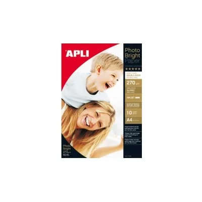 Carta fotografica Apli Photobright fronte/retro A4 270 g 10 fogli