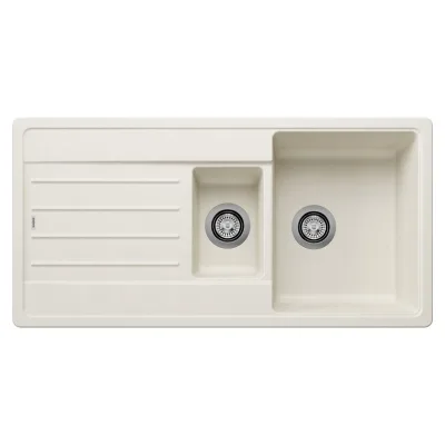Blanco Lavello una vasca con vaschetta e gocciolatoio LEGRA 6 S 1527088 finitura soft white da 100x50 cm - Sopratop