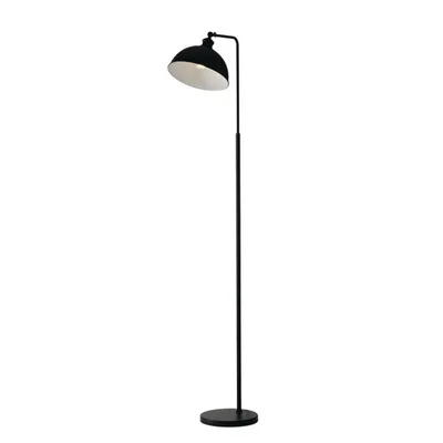 Piantana in metallo nero, diffusore interno bianco, 1 luce E27, 40x165cm