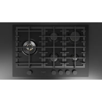 Fulgor Piano cottura a gas FUH 755 G DWK MBK finitura acciaio nero opaco da 76 cm