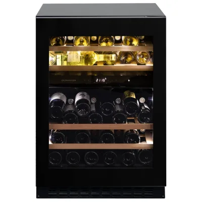 Dunavox Cantina vino a incasso Flow-45 DAUF-45.125DB.TO finitura full glass nero da 59.5 cm