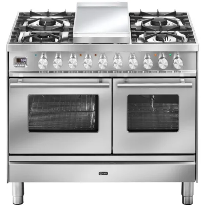 Ilve Cucina PD10W Professional Plus PD10FDWE3 doppio forno e piano cottura 6 fuochi con fry top e dual da 100 cm - PROMOZIONE ATTIVA FINO AL 19/10