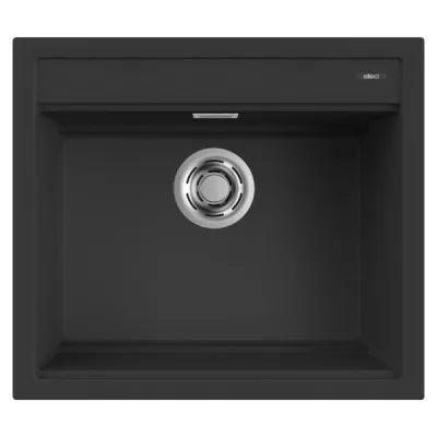 Elleci Lavello una vasca BEST 105 LGB10540 finitura composito G40 nero da 57x51 cm