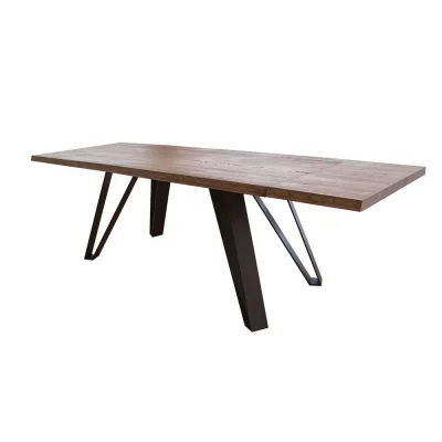 TavoloBello Tavolo fisso Olso con struttura in metallo e piano a scelta da 200x100 cm - Con 2 allunghe optional - VOUCHER EXTRA 19% NEL CARRELLO