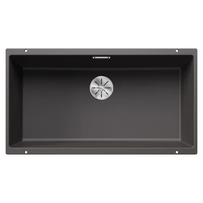 Blanco Lavello a una vasca SUBLINE 800-U Total Black 2523142 finitura grigio roccia da 83x46 cm - Sottotop