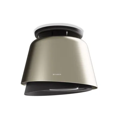 Faber Cappa a isola sospesa Up&Down BELLE PLUS GOLD/WARM DG MATT KL 345.0541.068 finitura gold e grigio scuro opaco da Ø70 cm