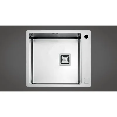 Fulgor Lavello filo e semifilo a una vasca P1B 5651 QA F-SF finitura acciaio inox da 56.5x51 cm