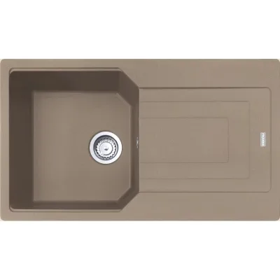 Franke: Lavello una vasca con gocciolatoio Urban Incasso UBG 611-86 114.0686.757 finitura fragranite oyster da 86x50 cm