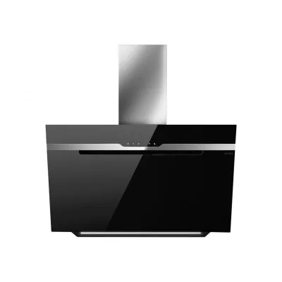 PRONTA CONSEGNA - Elica: Cappa a parete MAJESTIC NO DRIP BL/A/90 PRF0147732 finitura vetro nero e acciaio inox da 90 cm