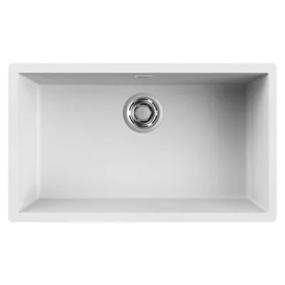 Elleci Lavello una vasca ZEN 130 LKZ13096 finitura composito K96 bianco da 75.6x45.6 cm