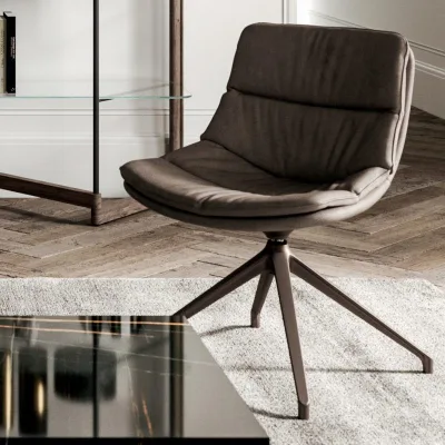 Ozzio Poltroncina girevole Sveva art. S059 con struttura in metallo e seduta in tessuto