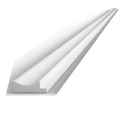 Chiusura sinistra per pannello doga  murale geometrico 3D in duropolimero bianco 2800X38X13mm