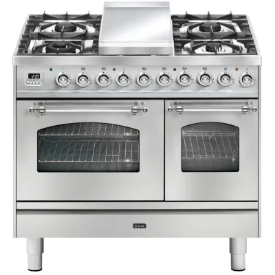 Ilve Cucina PD10N da incasso Nostalgie PD10FDNE3 doppio forno e piano cottura 6 fuochi con fry top e dual da 100 cm - IN PROMOZIONE FINO AL 6/07