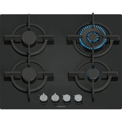 Siemens Piano cottura a gas EP6A6HI10 finitura vetro nero da 60 cm