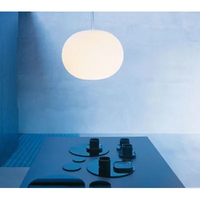 Flos Lampada a sospensione a luce diffusa Mini Glo-Ball Suspension finitura bianco