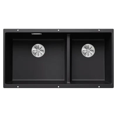 Blanco Lavello a due vasche SUBLINE 480/320-U Dark Steel 4525993 finitura nero da 85x46 cm - Sottotop