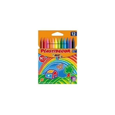 Bic Kids Plastidecor Scatola 12 matite a cera Extra resistente Non macchia 8757702